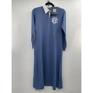 NWT Urban Edge Rugby Polo Dress Women's 16 Light Denim Blue Long Sleeve Collared